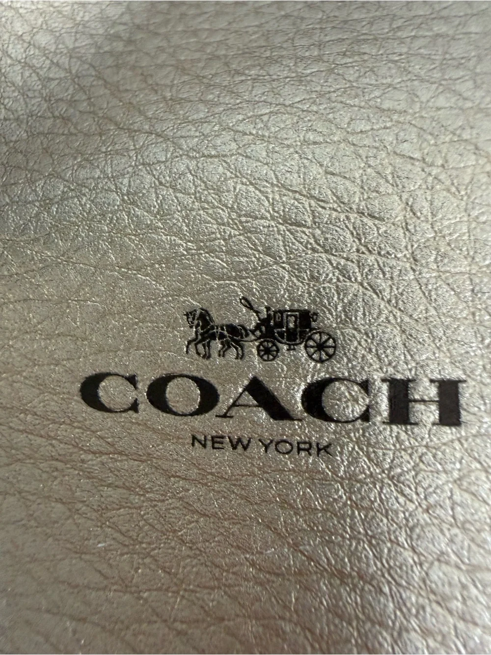Coach Metallic Rose Gold Leather Drawstring Crossbody Bag